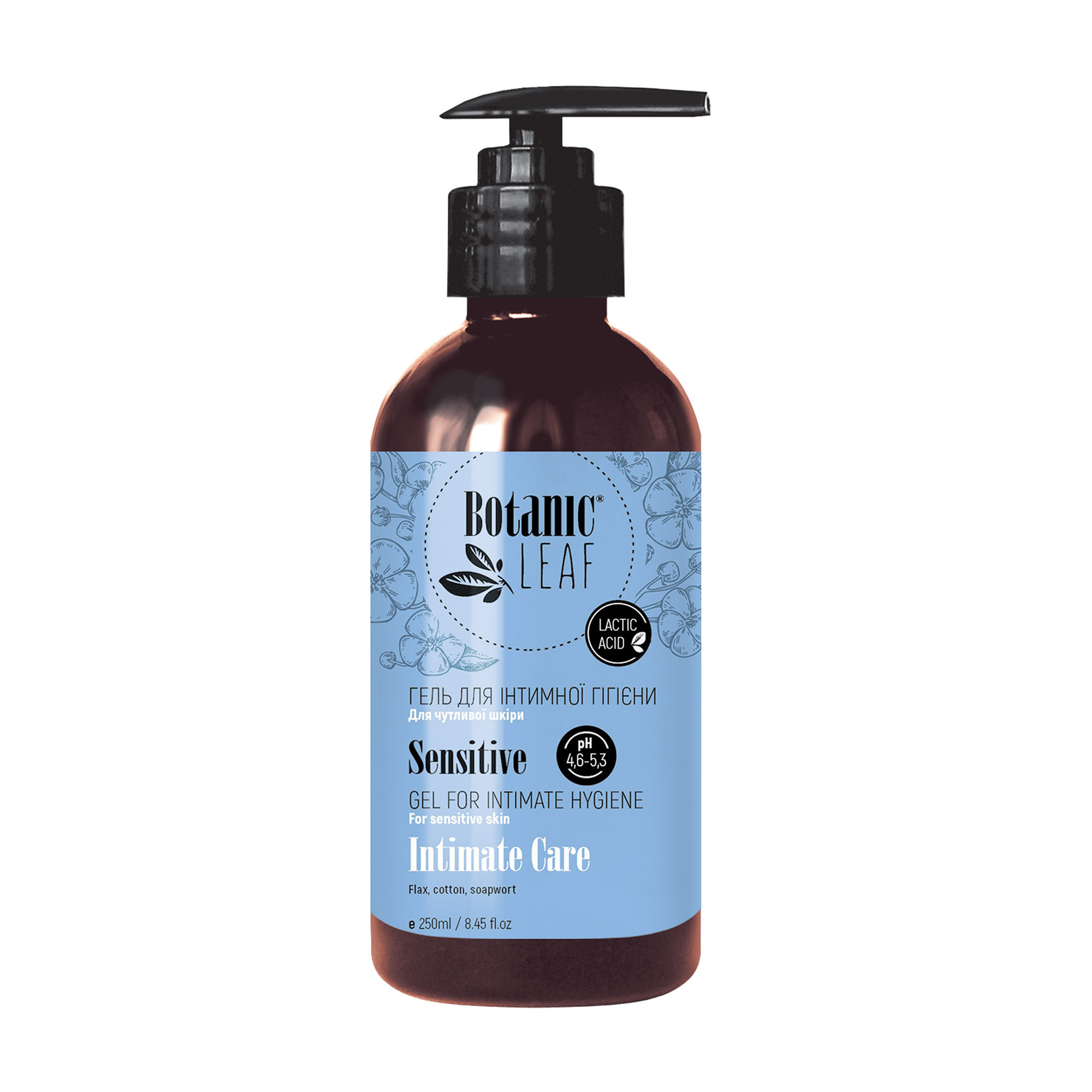 Гель для інтимної гігієни Botanic Leaf Sensetive Intimate Care для чутливої шкіри, 250 мл